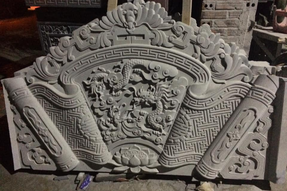 Cuốn thư đá chấn phong thủy đẹp