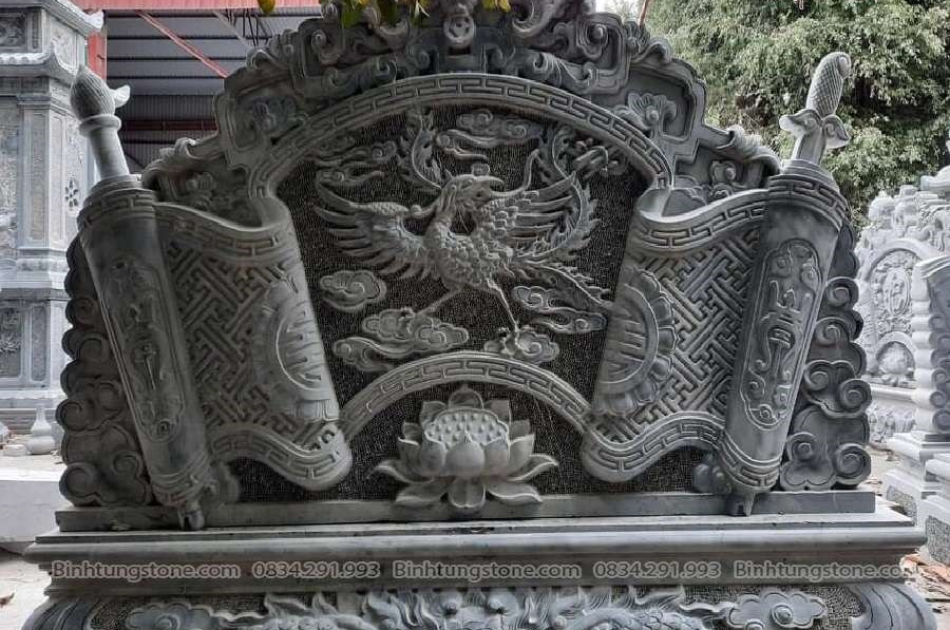 Cuốn thư đá chấn phong thủy đẹp