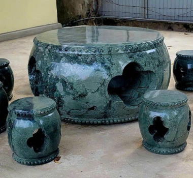 Bàn ghế đá nguyên khối 